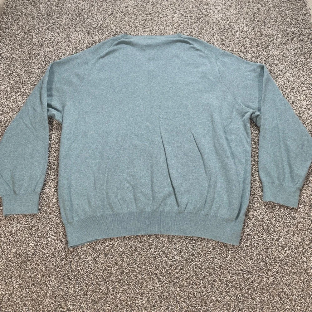 Polo Ralph Lauren Men's 4XB Big V-Neck Sweater Pima Cotton Sage Green Pony